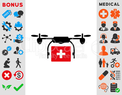 Medical Drone Shipment Icon