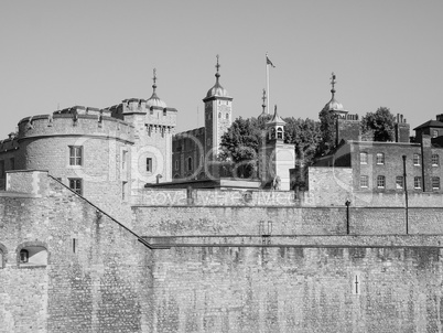 Black and white Tower of London