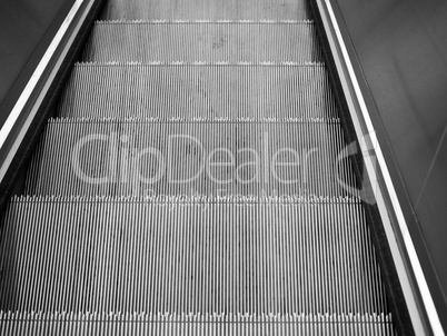 Black and white Escalator stair