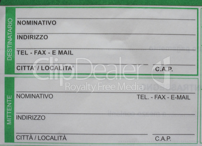 Italian mail form