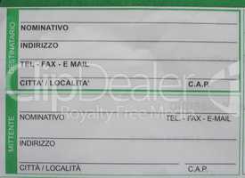 Italian mail form