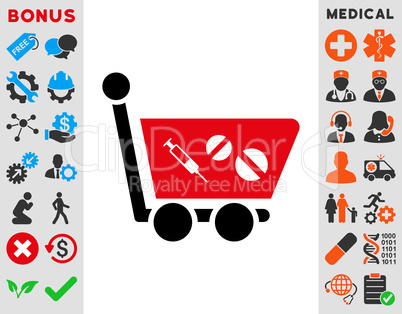 Medication Shopping Cart Icon