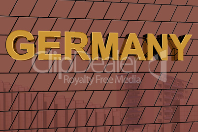 House facade with golden lettering "GERMANY"
