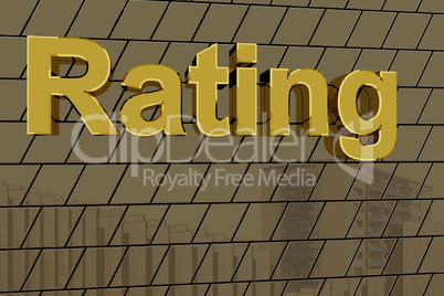 House facade with golden lettering "Rating"