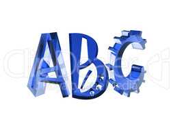 blue glass ABC isolated