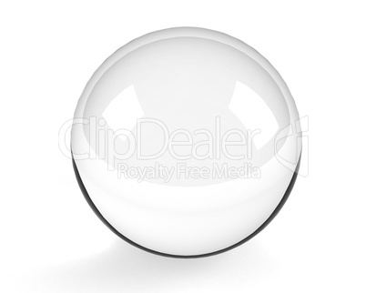 glass sphere on the white