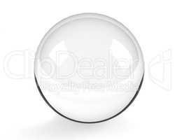 glass sphere on the white