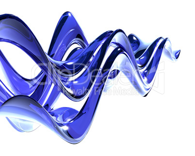 thin blue glass waves