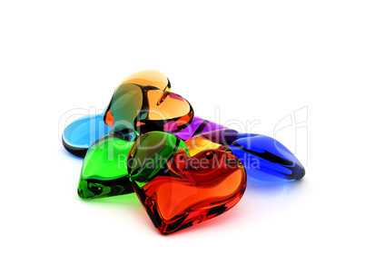 colorful candy hearts on the white background
