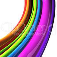 rainbow colored cables isolated over white background