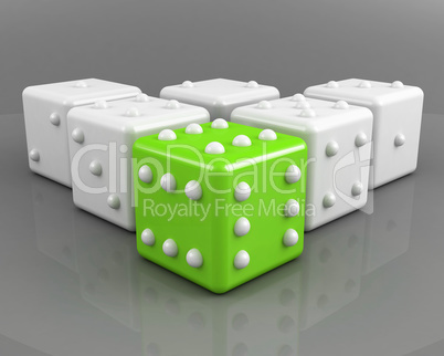 dice. winning leadership concept