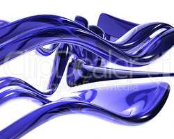 3d blue glass waves