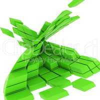 green cubes abstract background isolated