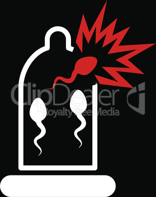 bg-Black Bicolor Red-White--damaged condom with sperm.eps