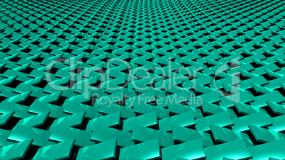 3D abstract green zip pattern front