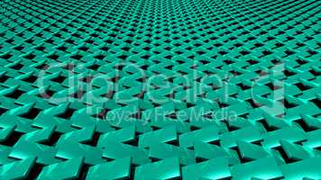 3D abstract green zip pattern front
