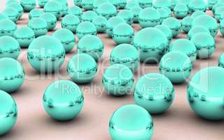 3D ball sea green metal reflection