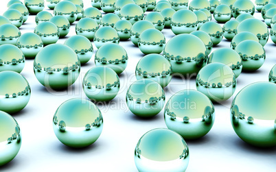 3D light green ball glass