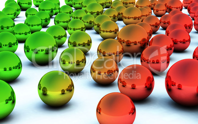 3D red green christmas ball
