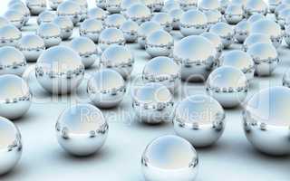 3D silver ball reflection