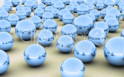 3D ball pink blue metal reflection