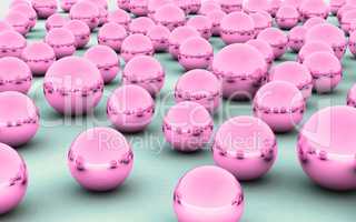 3D ball pink metal reflection