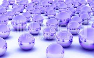 3D ball purple metal glass
