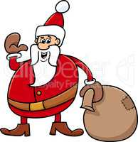 santa with sack cartoon