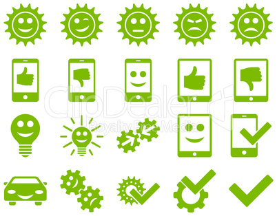 Tools and Smile Gears Icons