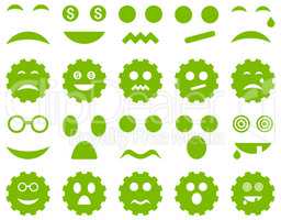 Tool, gear, smile, emotion icons