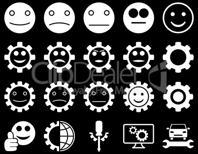 Tools and Smile Gears Icons