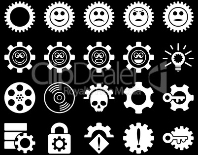 Tools and Smile Gears Icons