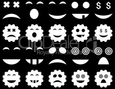 Tool, gear, smile, emotion icons