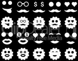 Tool, gear, smile, emotion icons