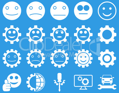 Tools and Smile Gears Icons Tools and Smile Gears Icons