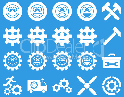 Tools and Smile Gears Icons