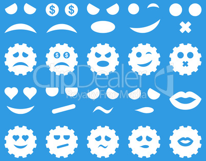 Tool, gear, smile, emotion icons