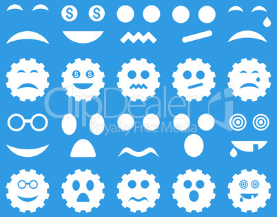 Tool, gear, smile, emotion icons