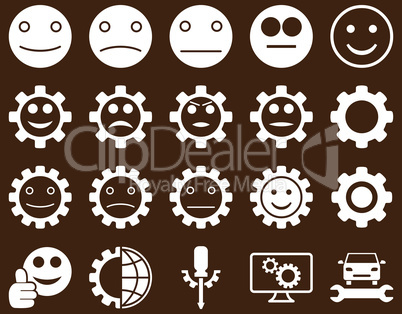 Tools and Smile Gears Icons