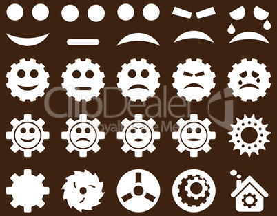 Tools and Smile Gears Icons