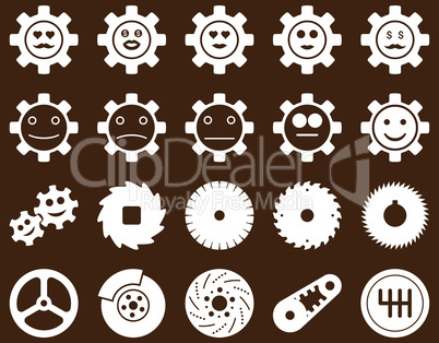 Tools and Smile Gears Icons