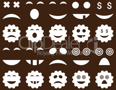 Tool, gear, smile, emotion icons