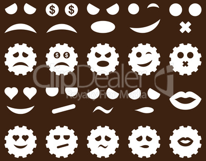 Tool, gear, smile, emotion icons