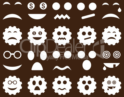 Tool, gear, smile, emotion icons