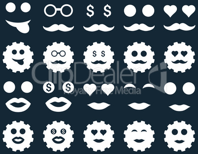 Gear and emotion icons