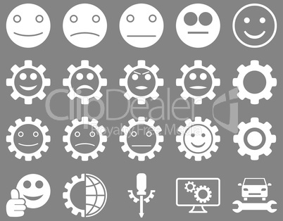 Tools and Smile Gears Icons