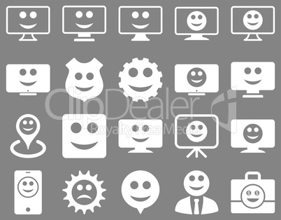 Tools, gears, smiles, dilspays icons.
