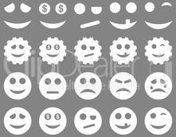 Tools, gears, smiles, emoticons icons