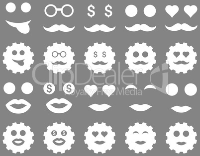 Tool, gear, smile, emotion icons