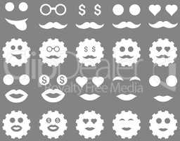 Tool, gear, smile, emotion icons